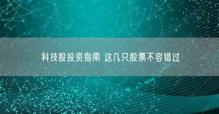 科技股投资指南 这几只股票不容错过